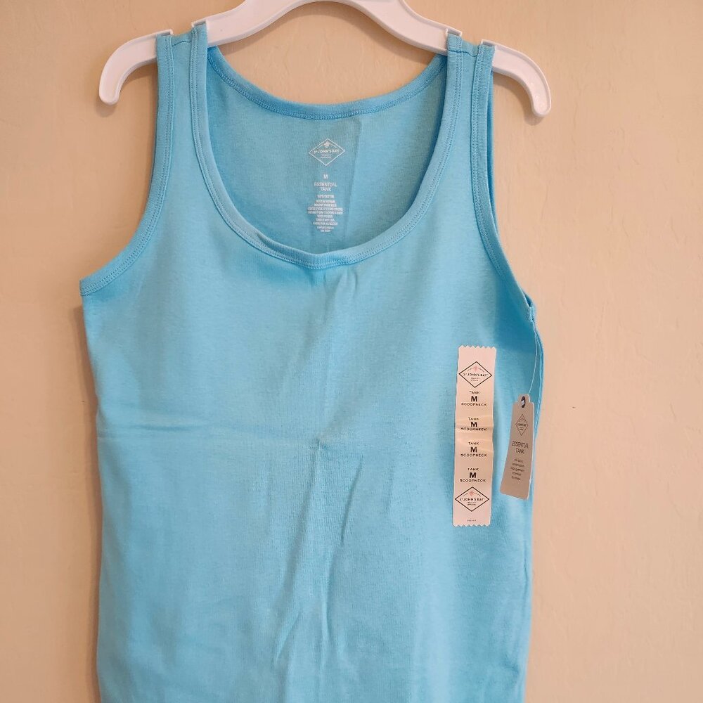 St John’s Bay Women’s Aqua Blue Tank Top - Size M NWT